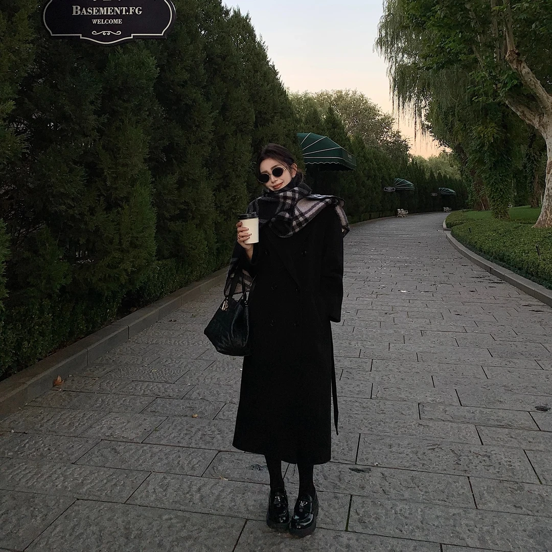 黑标经典传奇大衣T0p级牦牛绒/驼绒蚕丝羊毛轻柔软糯翻领大衣外套