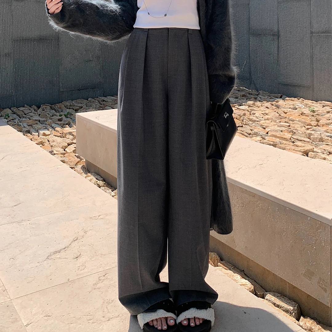 【LILYLIKES】—“招牌廓形西裤”高品精纺绵羊毛 宽松显瘦阔腿西裤