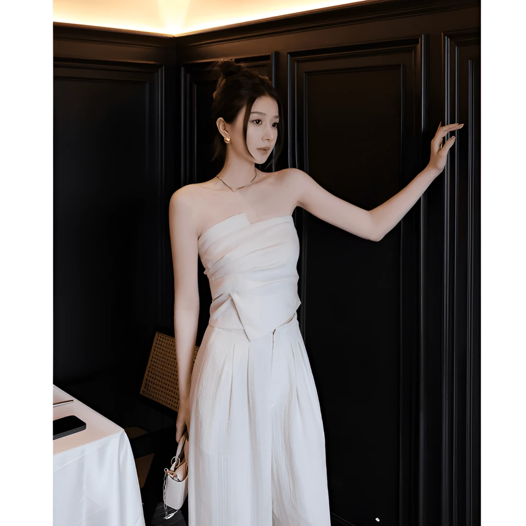 【Lilylikes】亞麻莱赛尔人棉肌理感气质高阶大女主抹胸+长裤