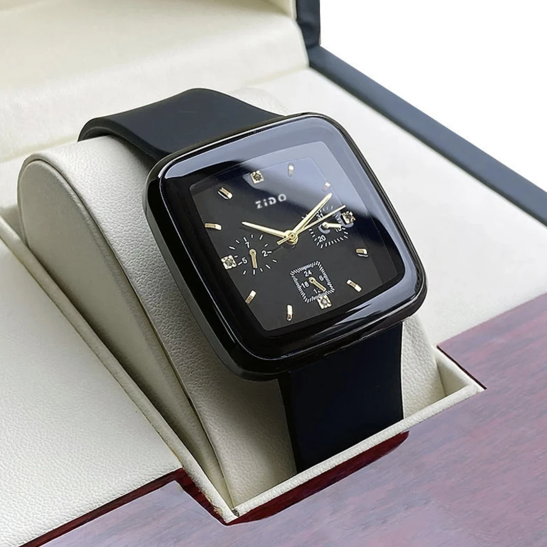 瑞士专柜品质时尚大气潮流简约大表盘硅胶表带方形男表中性款