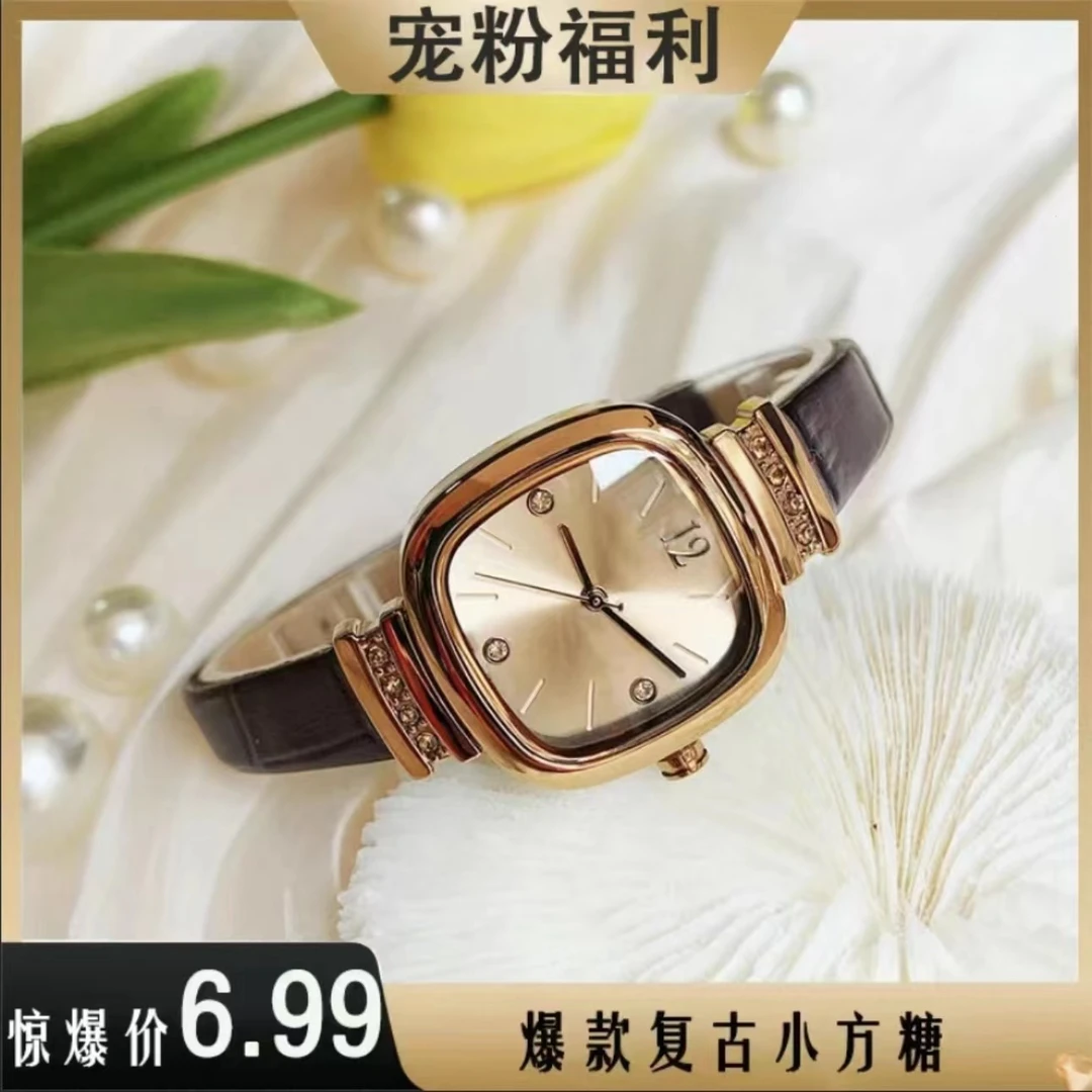 瑞士专柜品质手表女士小方糖轻奢百搭潮流时尚简约气质精致腕表