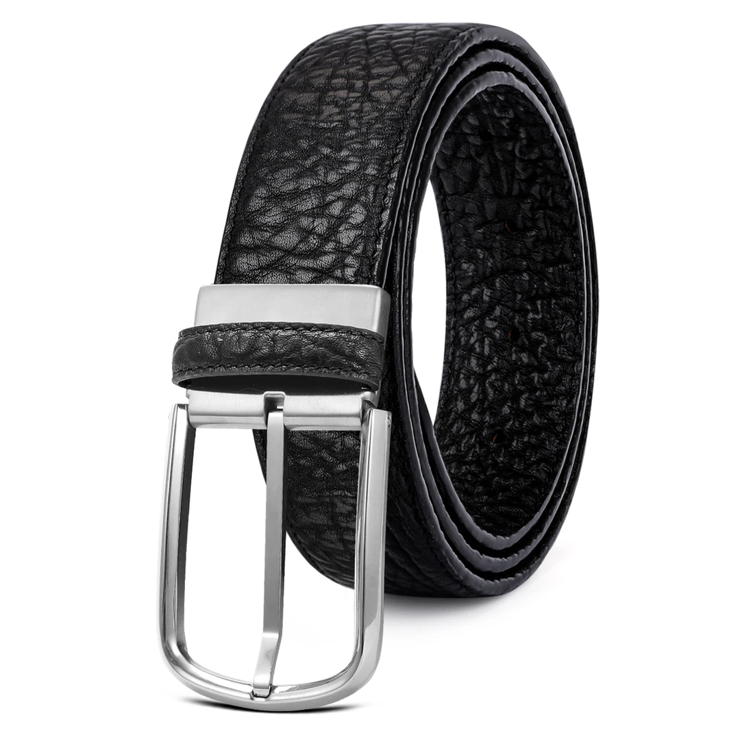 CATELLES【双面头层牛皮】高端牛皮皮带针扣自动扣针扣皮带