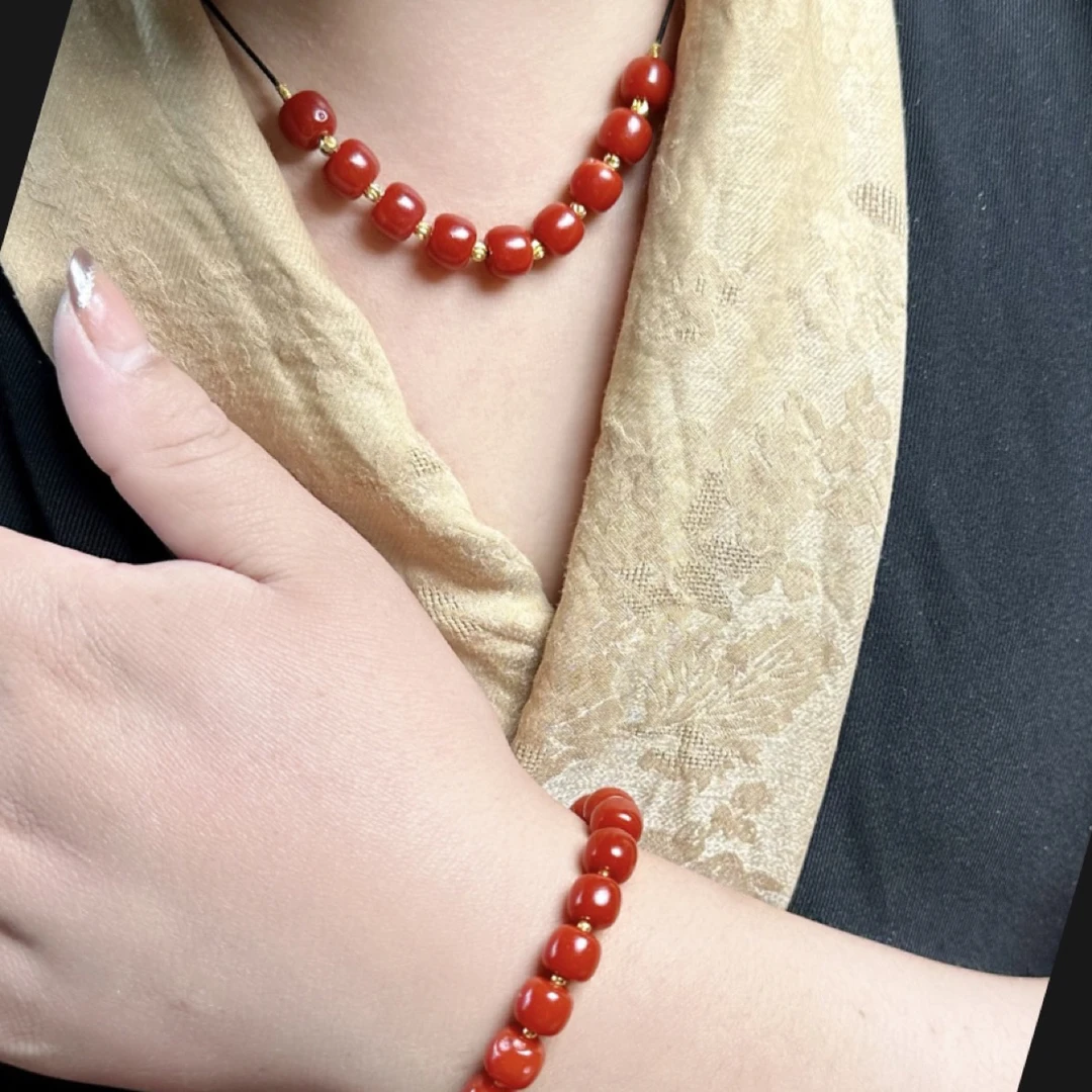 铜合金布艺项链 【幸福一家推荐】莫桑石藏式项链手串