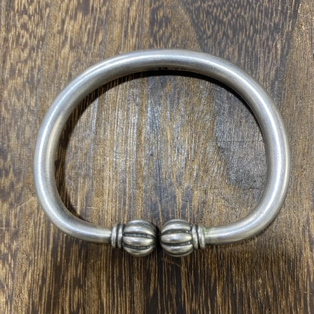 足银银制品 足银老银纯手工南瓜马蹄镯