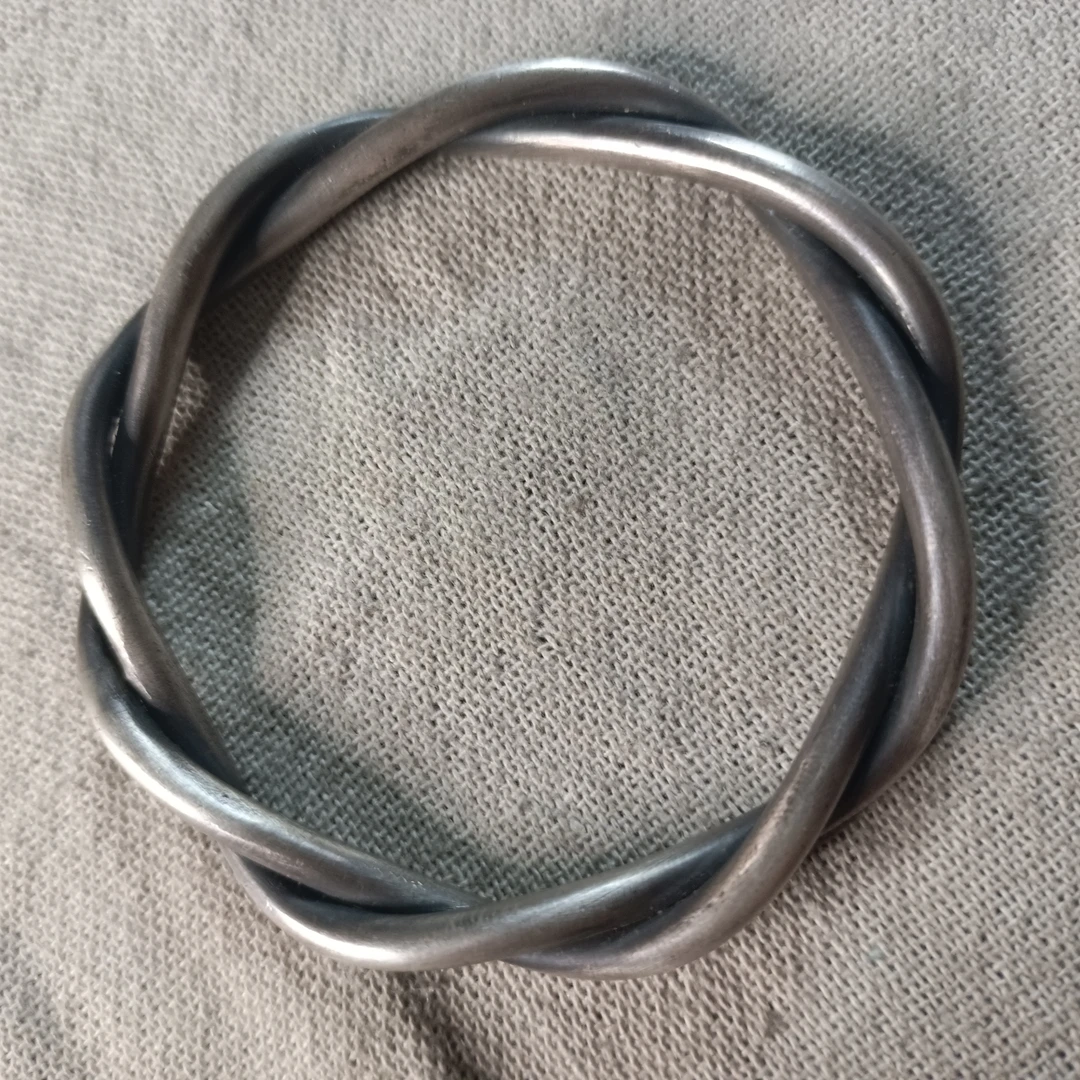 足银银制品 纯银麻花手镯