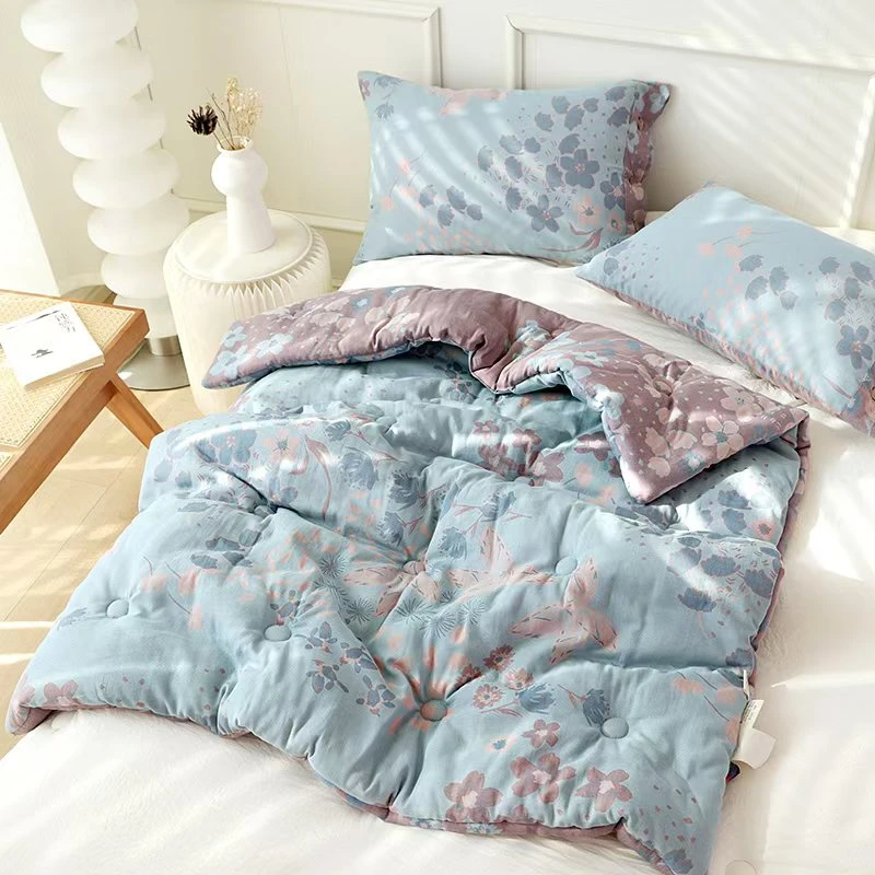 【温暖居家】双层纱印花被120*150cm-利丝花语