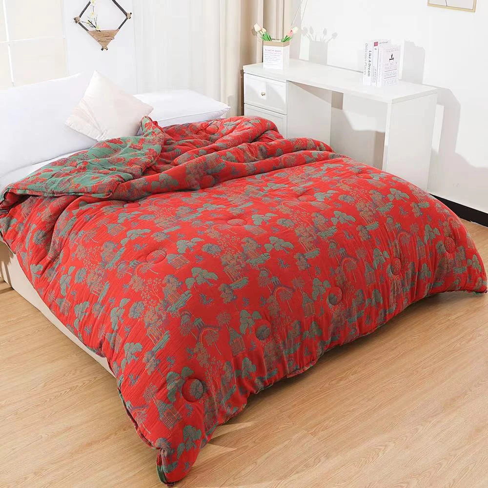 【入冬神器】双层纱有氧被一体双人绗缝加厚被子200x230cm-玛奇朵