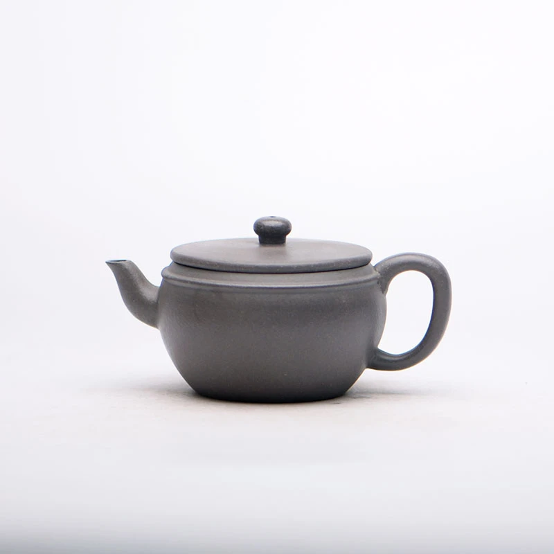 天青手磨  圆瓦壶  弯嘴平盖  原矿S54 1223 26