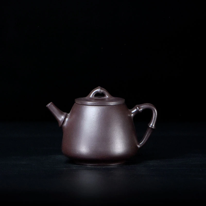 阎记抟砂  铁皮石红  竹节高石瓢壶 EE宜兴紫砂 S47 0924 9