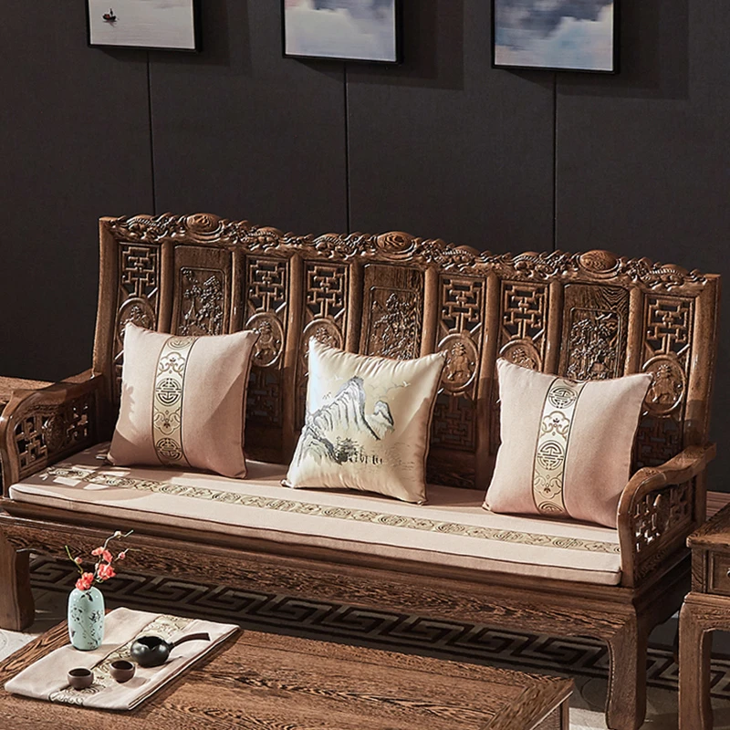 鸡翅木镂空万字沙发113五件套组合红木沙发茶几角几客厅家具