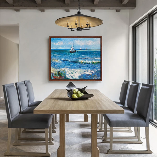 梵高《圣玛丽斯的海景》名作博物馆级复刻 小清新客厅卧室装饰画