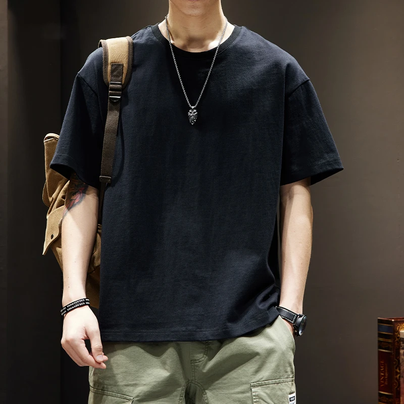 LEIGHZ/雷茨夏季冰感短袖t恤男宽松大码打底衫潮流百搭半袖体恤