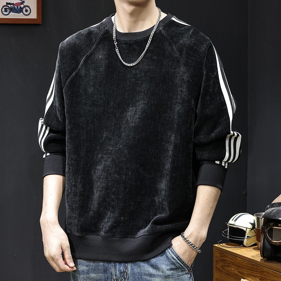 LEIGHZ/雷茨雪尼尔卫衣男士秋冬季新款重磅男装大码潮牌长袖衣服