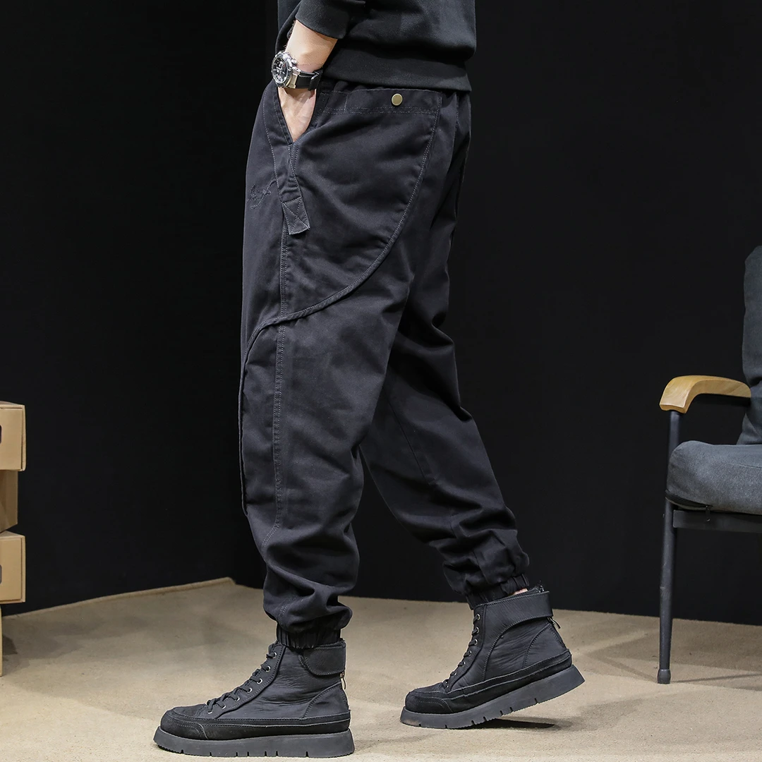 LEIGHZ/雷茨工装裤子男潮牌束脚秋冬季宽松大码休闲裤男士新款