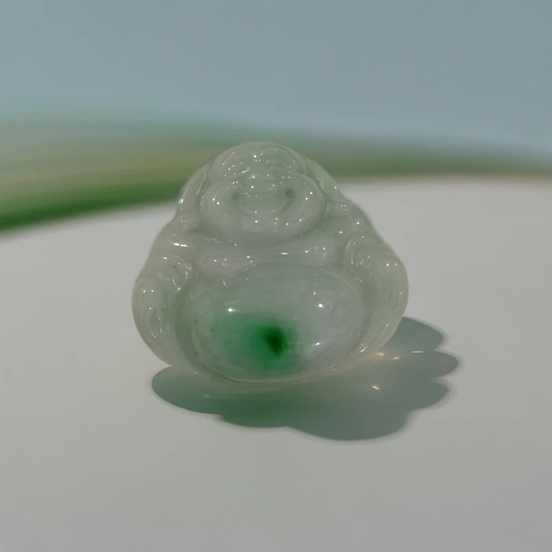 缅料A货玉佛公冰种翡翠吊坠冰透起胶精雕气质项坠轻奢精美时尚