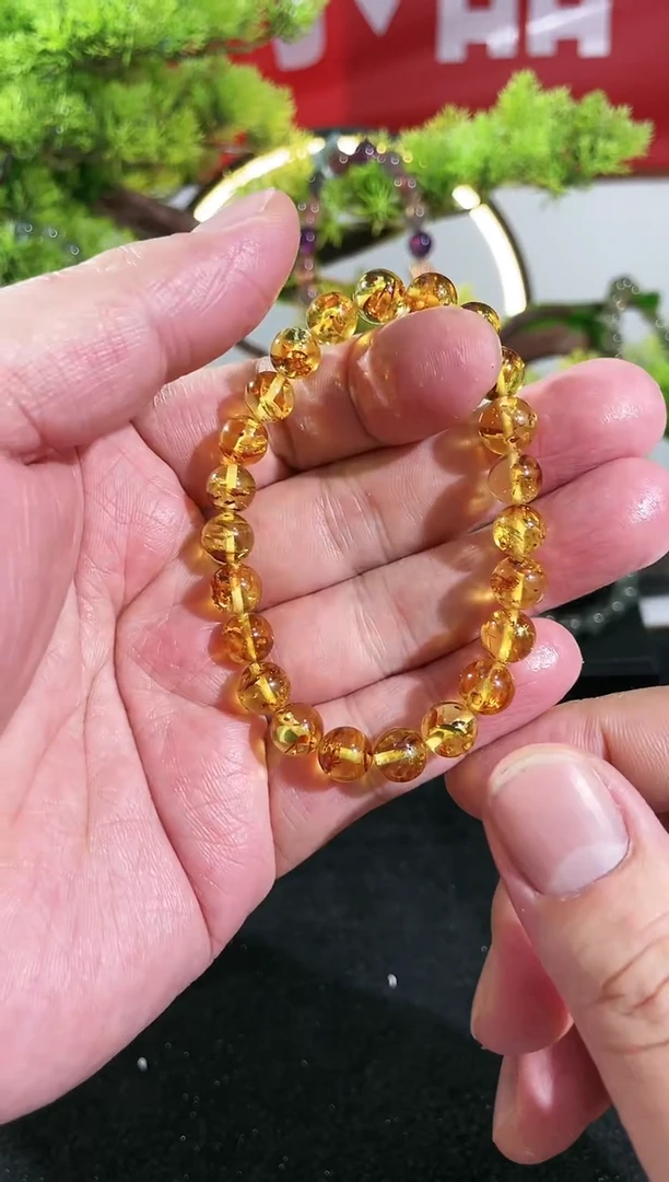 【闪购商品】琥珀手链未镶嵌Q6839   8mm