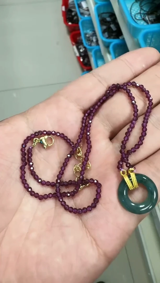 【闪购商品】石榴石吊坠(赠链)未镶嵌匝0141   多样性发一件