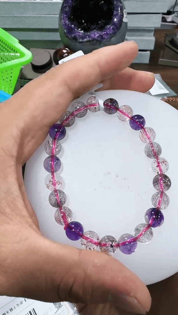 【闪购商品】水晶手链银S800镀金镶嵌匝0101    8mm