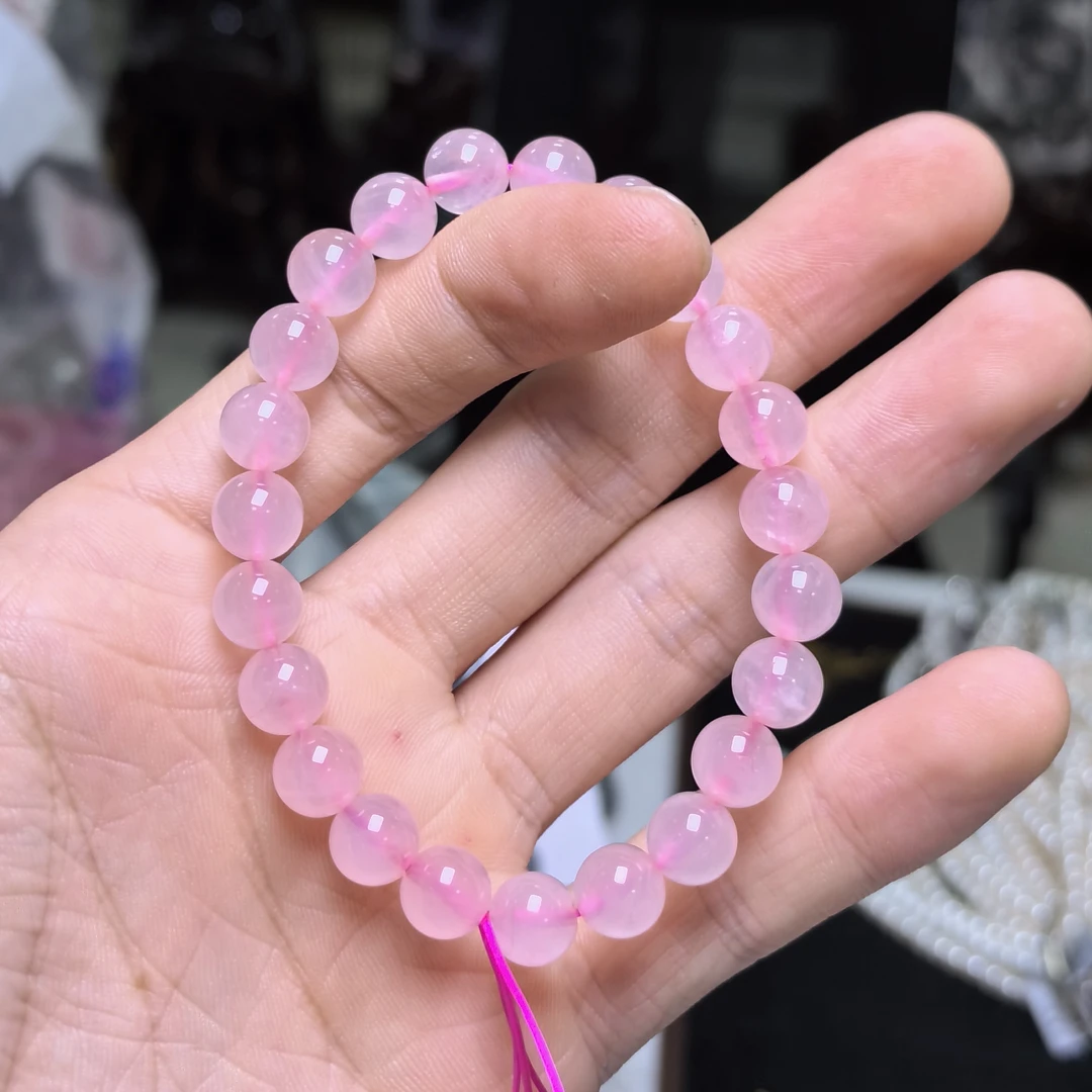 【水晶书记推荐】天然粉水晶单圈手链8mm