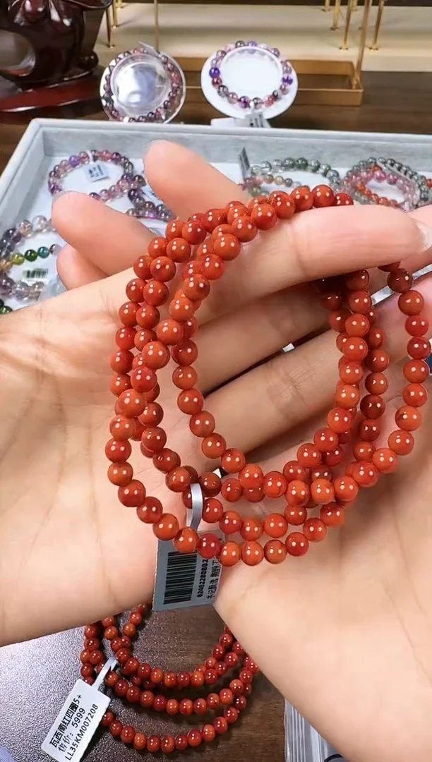 【闪购商品】南红玛瑙手链未镶嵌Y1415  约5mm多样性发一件