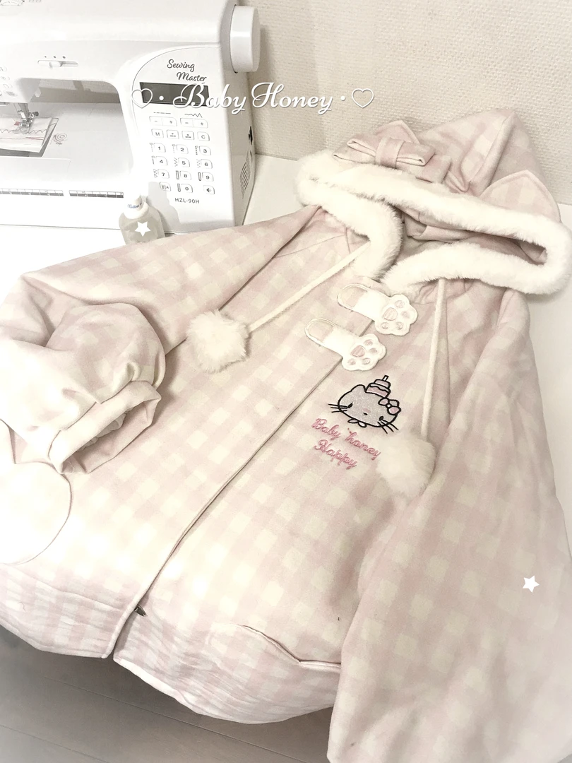 baby honey原创【KTbaby】/ 小猫耳朵棉服外套日系甜美加厚棉衣少女