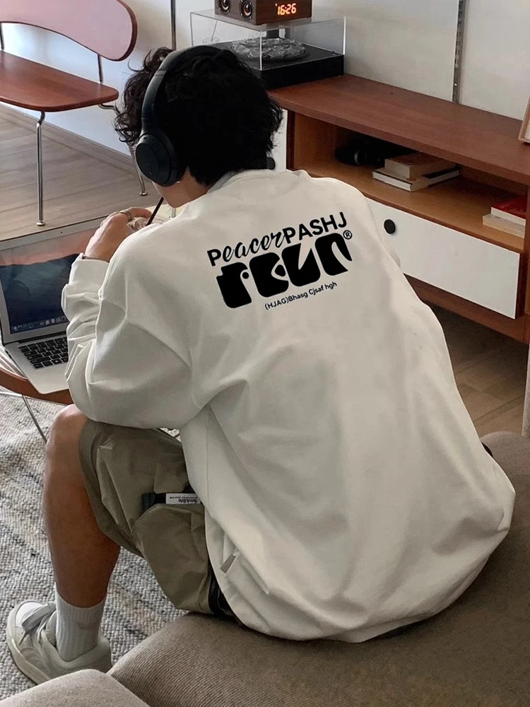 【重磅纯棉】cleanfit美式简约长袖T恤宽松休闲百搭ins潮流秋季高街