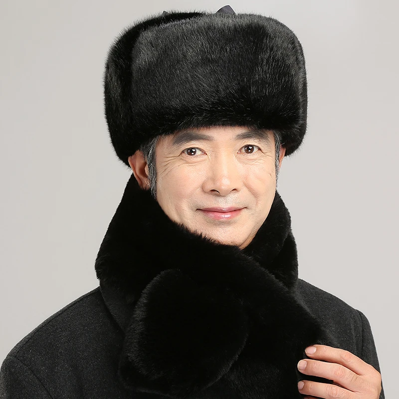 中老年人雷锋帽男款护耳冬季爷爷加厚保暖老人火车头爸爸东北棉帽