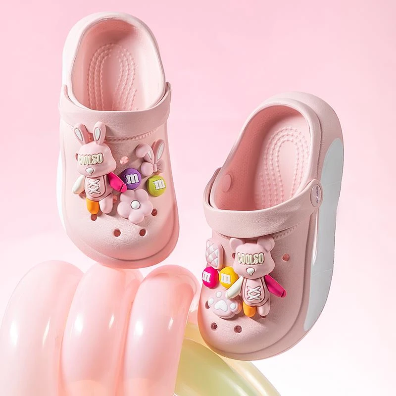 儿童拖鞋女童洞洞鞋夏季新款防滑软底室内外穿沙滩鞋大童宝宝女孩