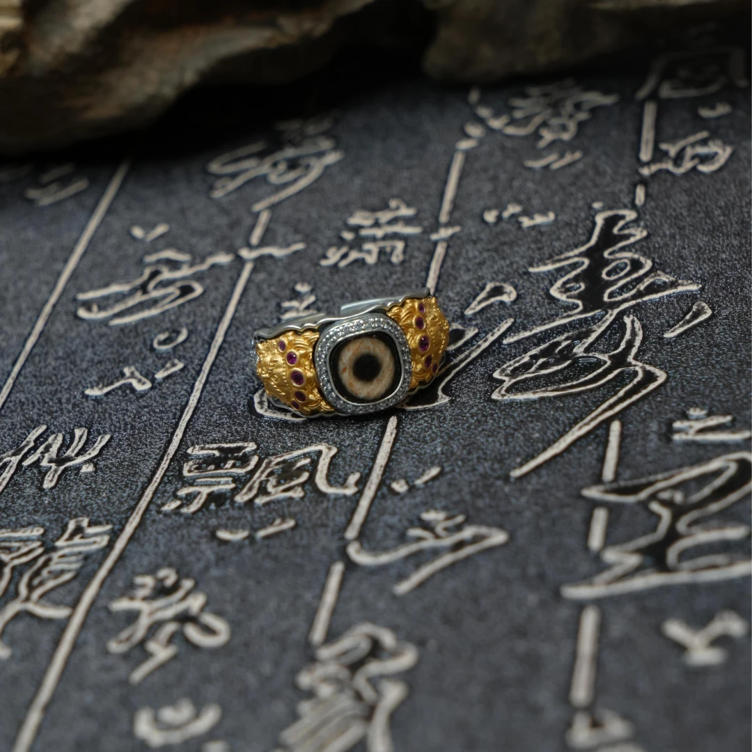 925银戒指 大黑天925银开口戒戒指