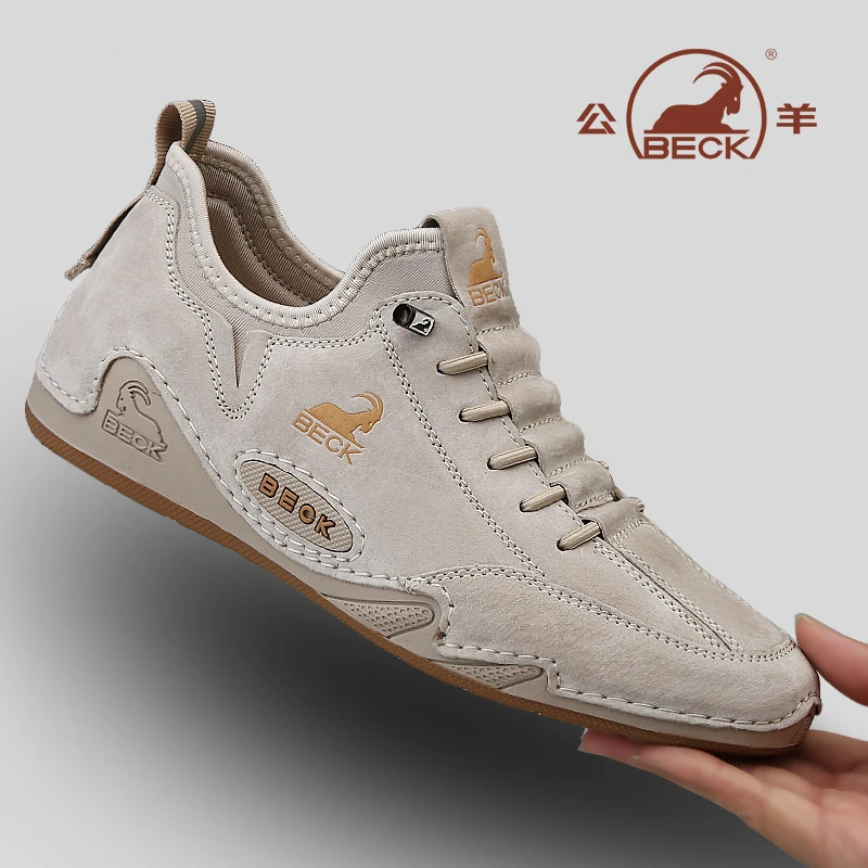 公羊男鞋新款休闲皮鞋户外百搭透气男士皮鞋潮流正品休闲男鞋