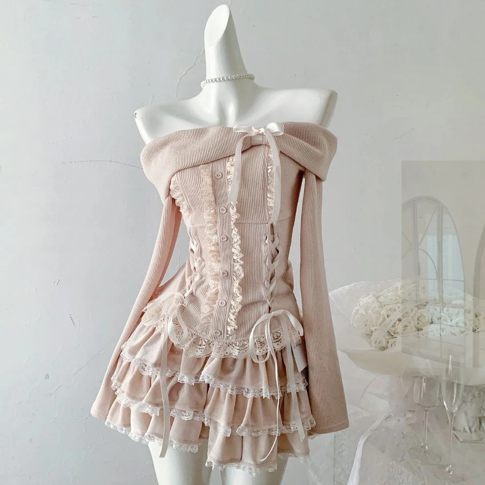 纯欲辣妹风仙女连衣裙，气质套装，上衣半裙显瘦裙子