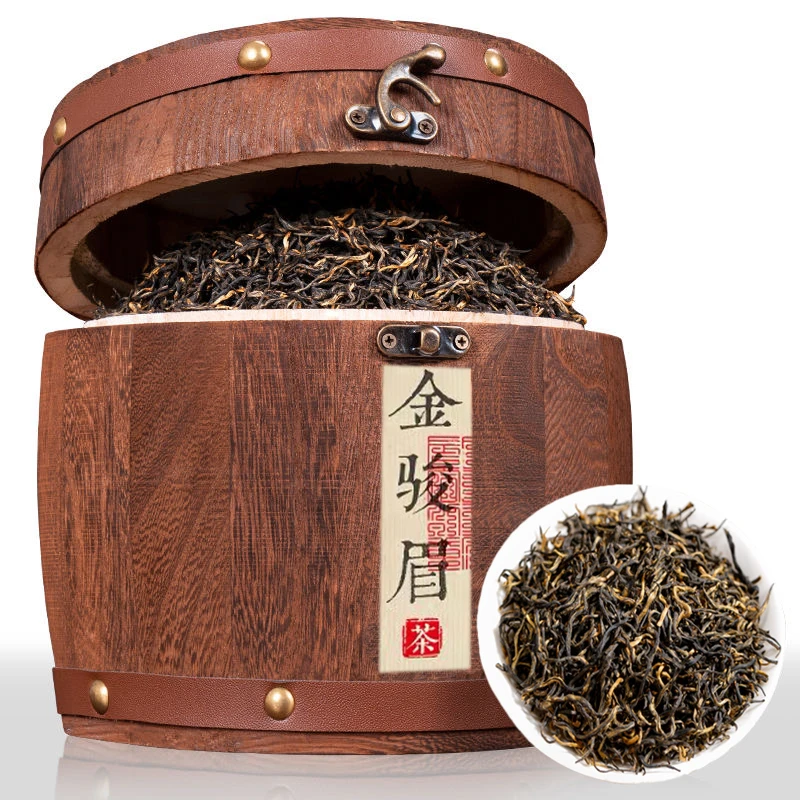 2023年桶装新茶金骏眉浓香型茶叶正宗红茶节日送礼高档木桶礼盒装