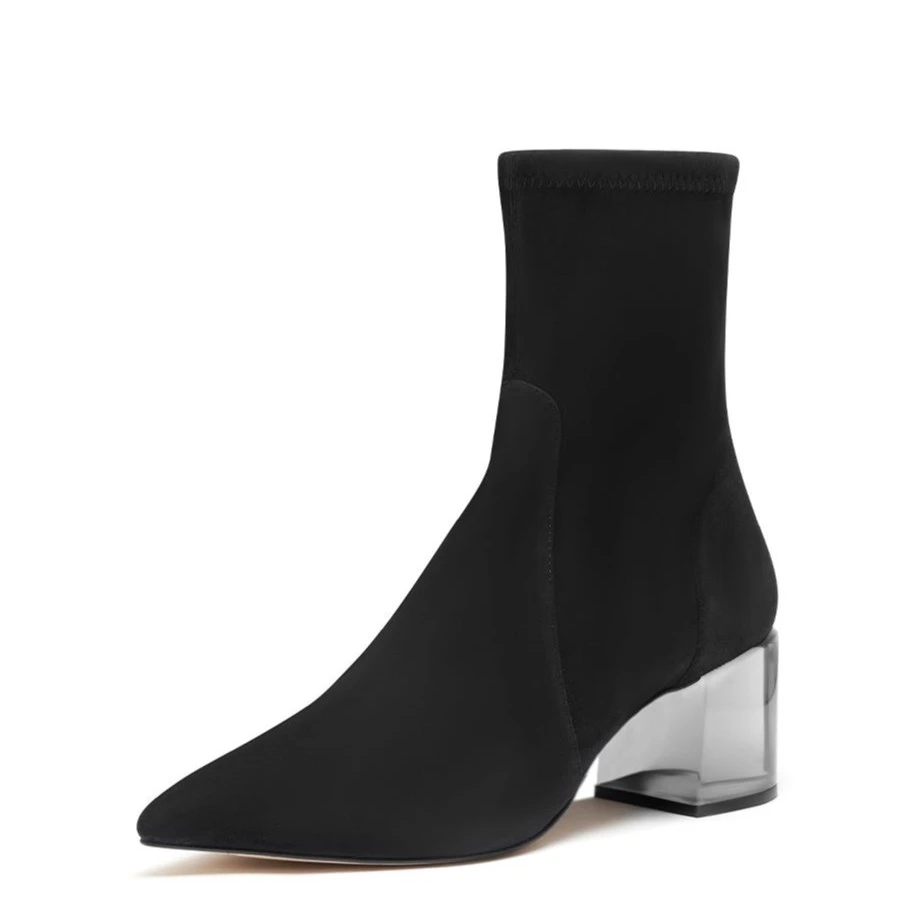 【沈阳中兴SW】LOULOU 60 BOOTIE黑磨砂皮短靴
