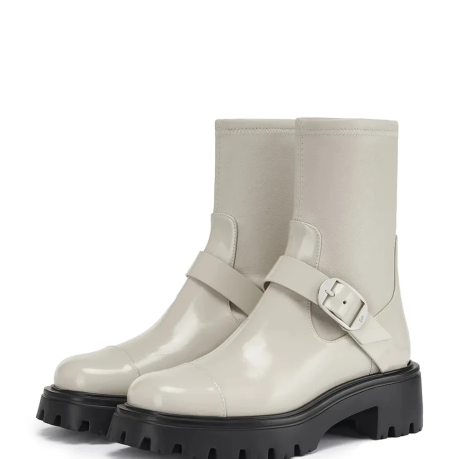 【北京东方】抛光牛皮/纳帕皮短靴EMERSON BUCKLE STRETCH BOOTIE