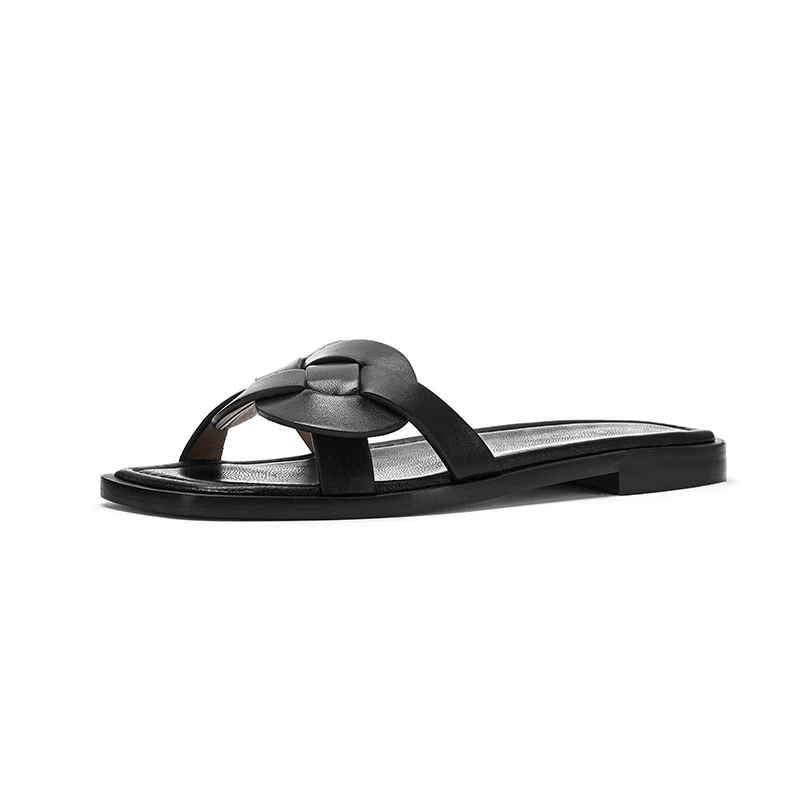 【奥莱特卖】SIERRA FLAT SANDAL黑纳帕皮凉鞋