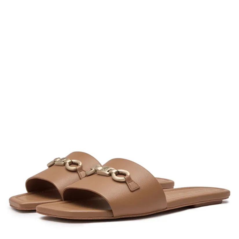 【哈尔滨SW】SW SIGNATURE SLIDE摩卡棕牛皮凉鞋