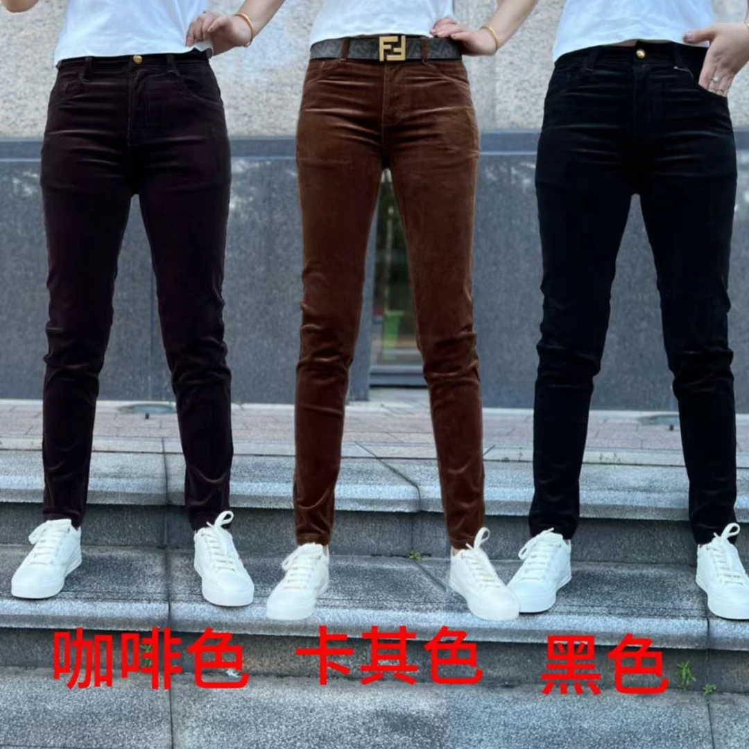 【灯芯绒】秋冬男士修身小直筒休闲裤轻奢百搭时尚潮流显瘦弹力裤子