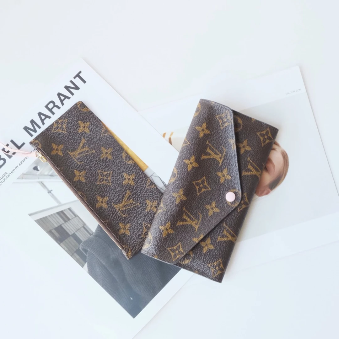 95新 LouisVuitton/路易威登 时尚女士粉豆豆钱包