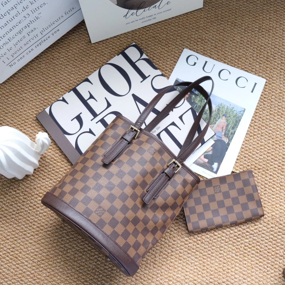 95新 LouisVuitton/路易威登 棋盘格水桶子母包单肩包5151908