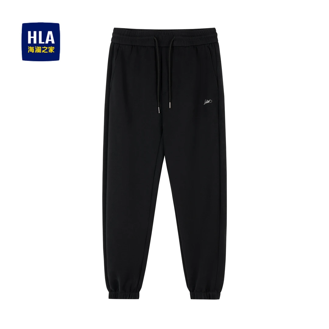 HLA/海澜之家松紧腰收脚口舒适宽松百搭休闲裤