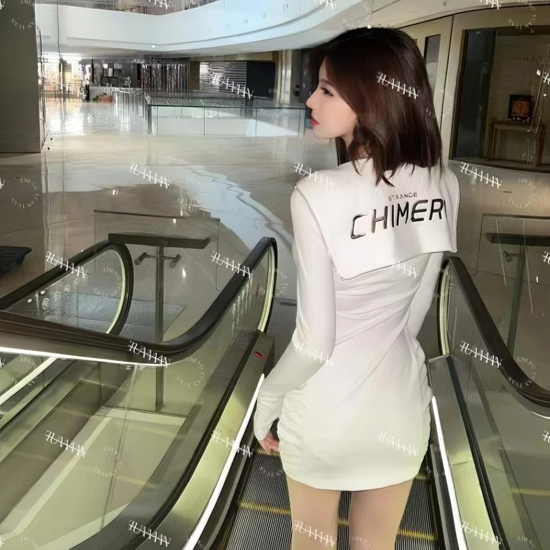 TUAAAAN22AW原创小众修身显瘦身材纯欲辣妹针织气质连衣裙
