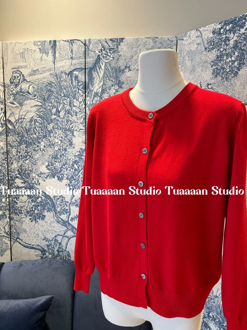 【清仓】TUAAAAN"彩虹方糖"圆领气质百搭简约毛织开衫（不要混洗）