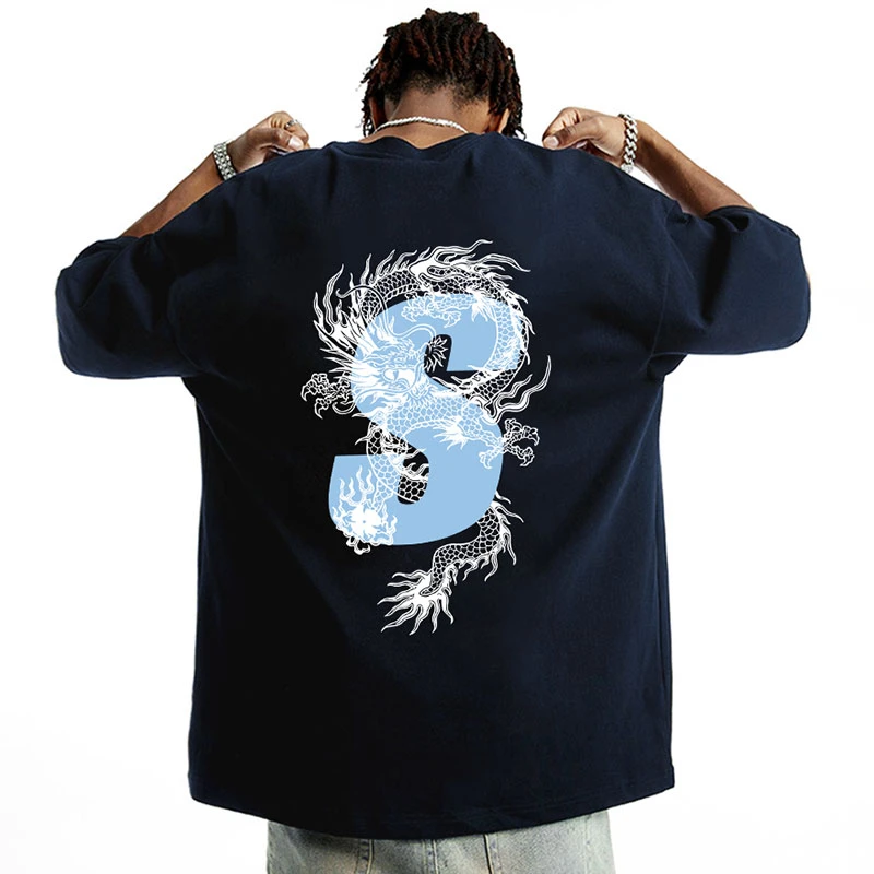 STA.SRXRMD龙年夏高街国潮牌融化重磅纯棉短袖T恤男百搭圆领上衣