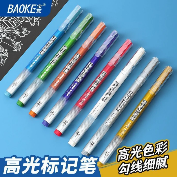 新疆包邮宝克3538-8色高光笔书写流畅适合标记