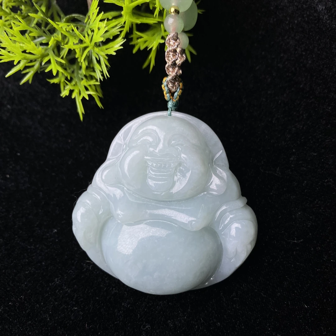 天然翡翠佛公精品吊坠