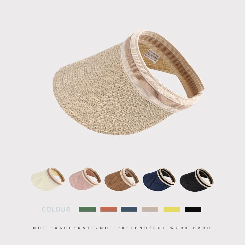 【粉丝专享】夏季户外防晒空顶帽编织草帽遮阳帽网红潮流沙滩太阳帽