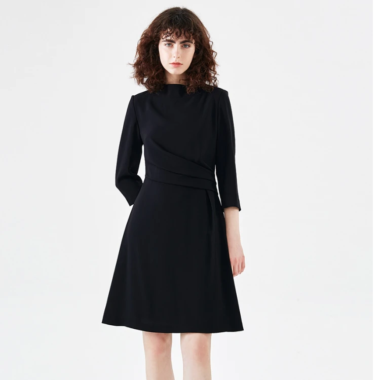 Laurel【版型偏小卡码拍大】三醋酸遮肉收腰连衣裙LWD323Y60100