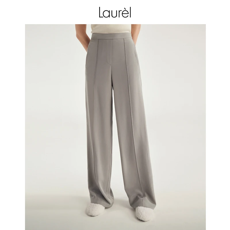 Laurel春夏新款经典直筒阔腿长裤女LWL343K01000