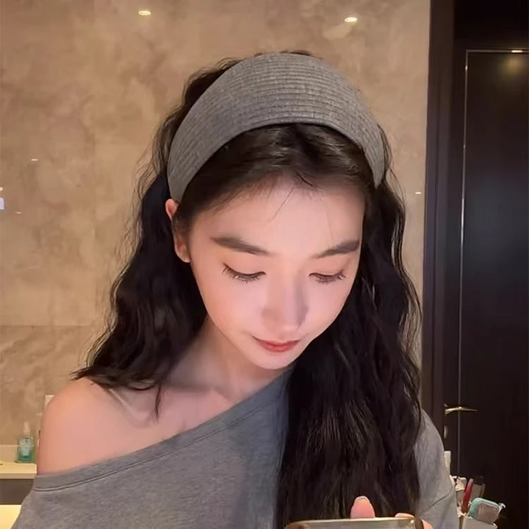 易梦玲同款韩系针织宽边发箍女压发洗脸头箍颅顶增高复古发卡头饰
