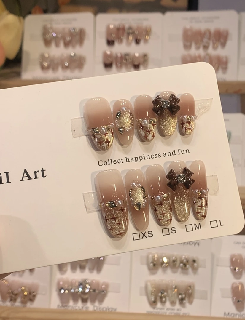 可可小香 纯手工猫眼美甲立体浮雕光疗穿戴高级设计猫眼豹纹